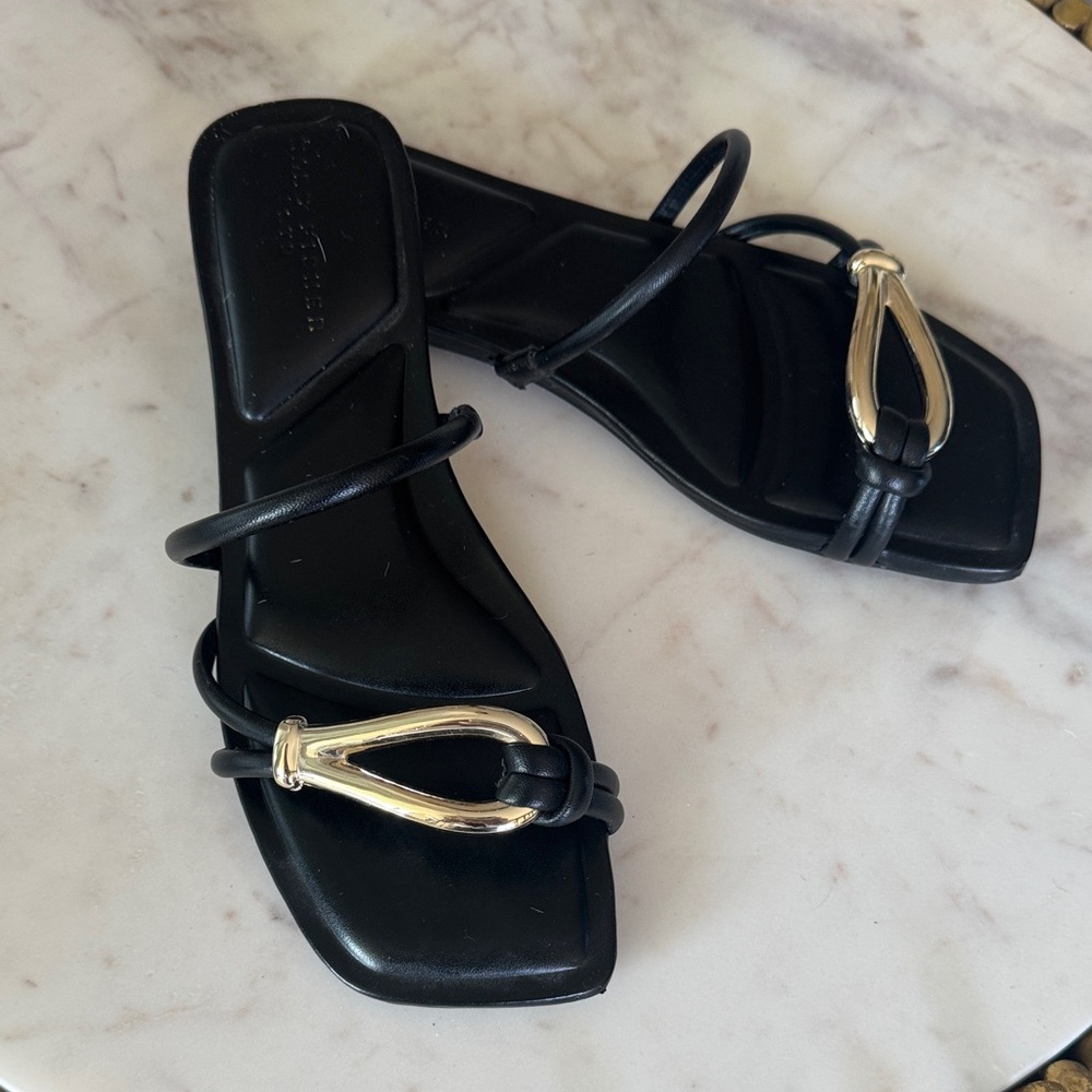 Marc Jacobs Black Sandals with Silver Detail